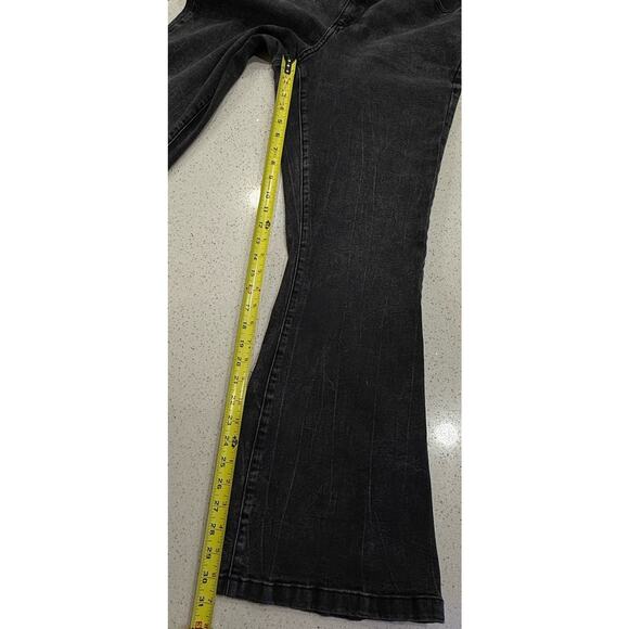 Ava & Viv Jeans Womens 16 Faded Black High Rise Flare Stretch Denim Pants - Picture 4 of 7